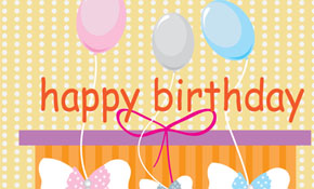 Happy Birthday card with baloons